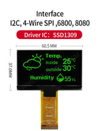 Winstar WEO012864G 31P COG Graphic SPI/I2C/6800/8080 SSD1309 3V 2.42 inch OLED Display 2.42" 128x64