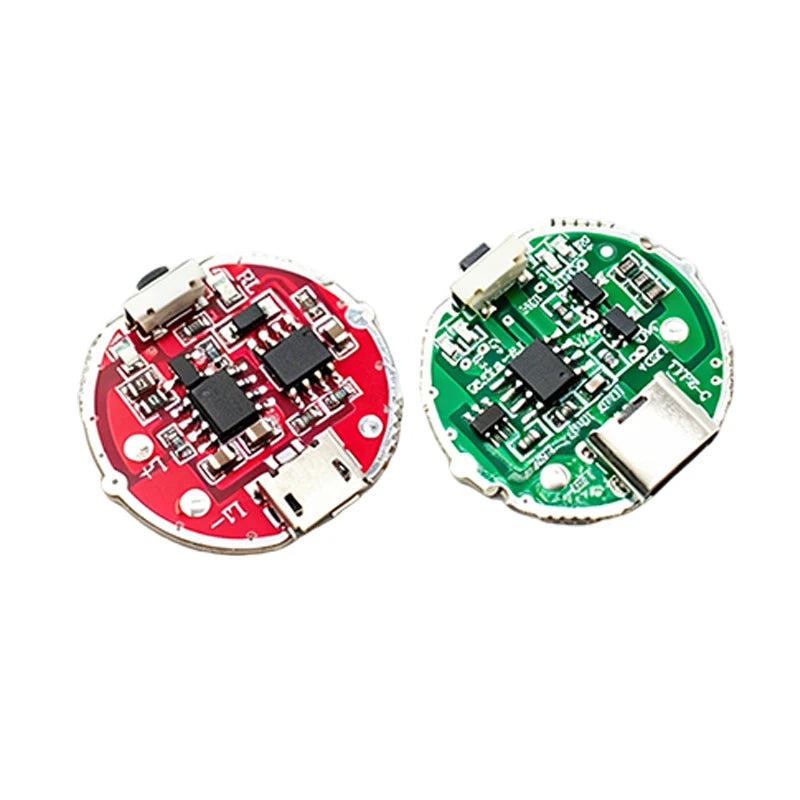 Micro USB & Type-C Dual Interface Side Press Flashlight Driver Board 3-Speed Dimming Constant Current Circuit Board