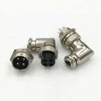 5 Sets Electric GX16 M16 Elbow 90 Degree Right Angle 4 Pin Aviation Connector Female Plug and Male Chassis Mount Socket