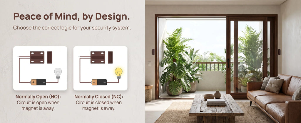 1-10PCS MC-38 Wired Door Window Sensor Magnetic Switch Home Alarm System Detector Reed Switch