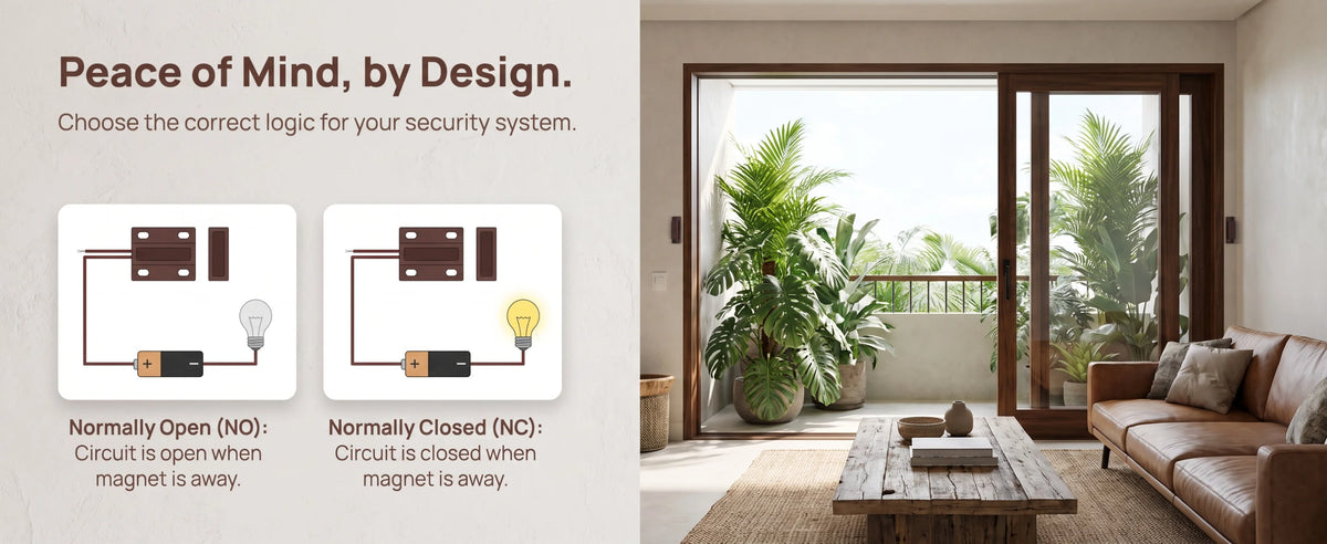 1-10PCS MC-38 Wired Door Window Sensor Magnetic Switch Home Alarm System Detector Reed Switch