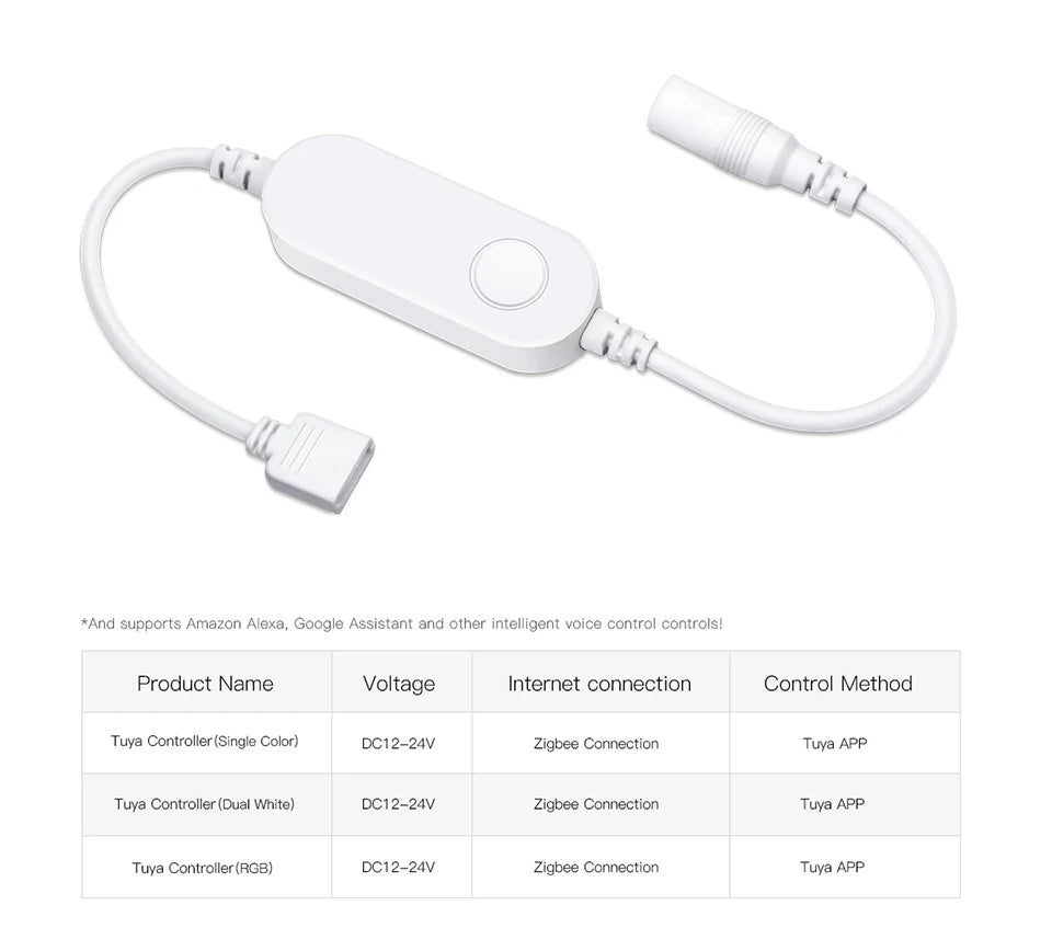 DC12V-24V Zigbee 3.0 WiFi LED Strip Light Controller CCT RGB Single Color For Led Strip Alexa Google Assistant Smartthings