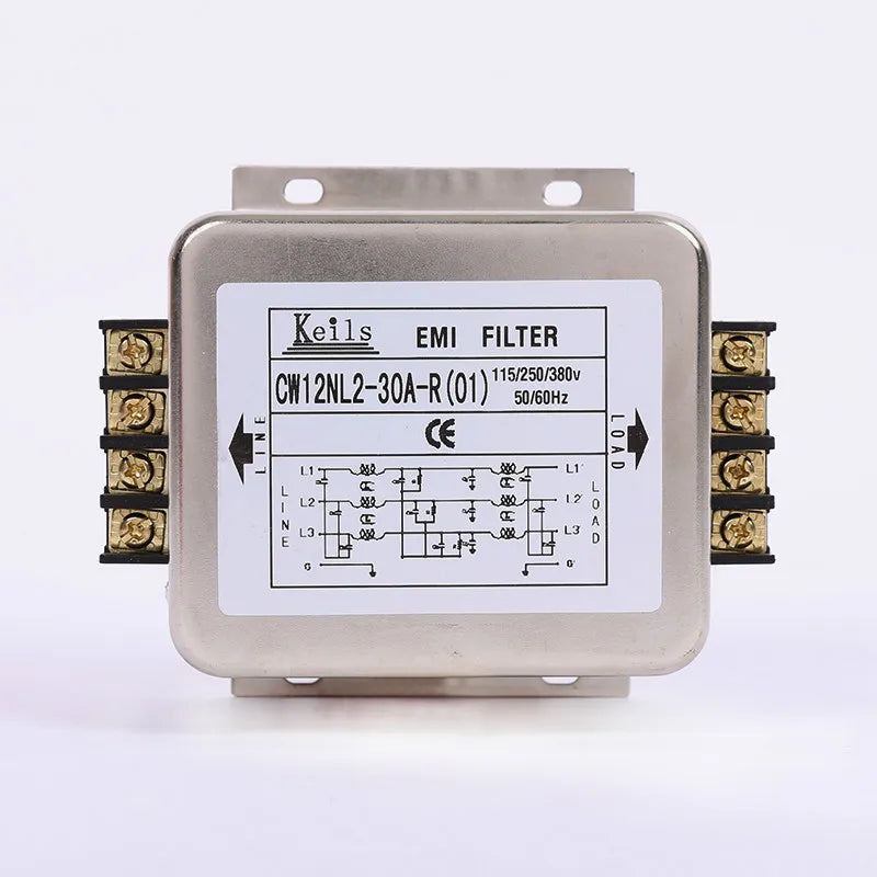 Power EMI Filter CW12B-40A/30A/20A/10A-R Three-phase Three-wire 380V Terminal Block Power Purifier