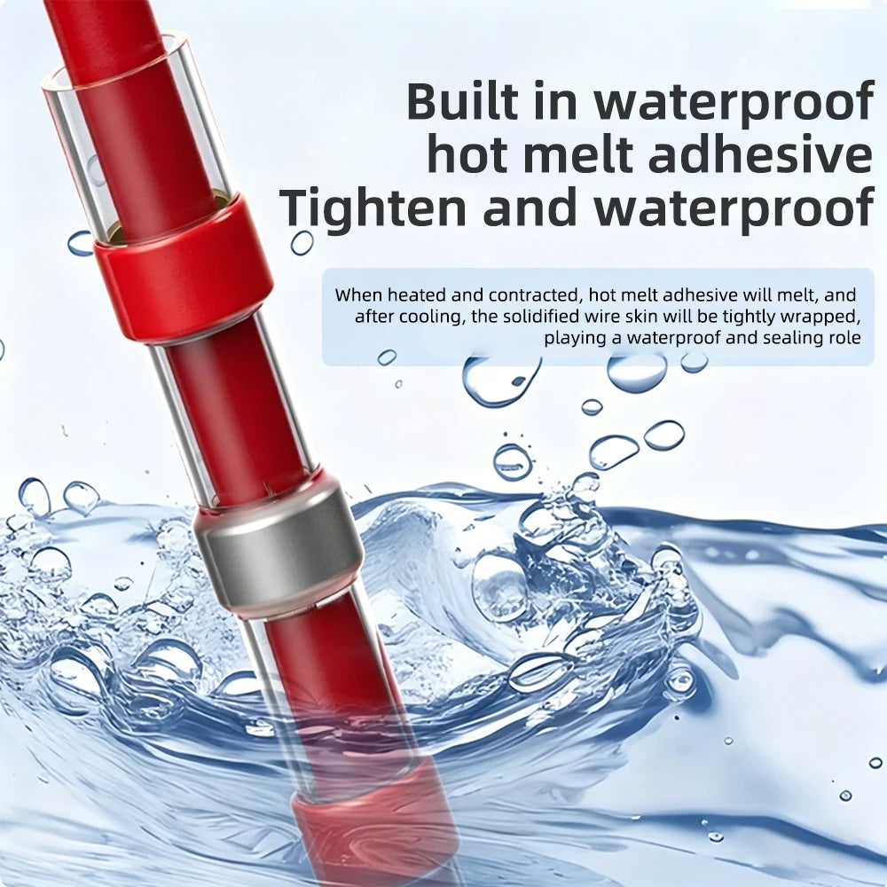 100~1000Pcs Heat Shrink Butt Terminals with Solder ,Solder Seal Wire Connectors,IP67 Waterproof Electrical Equipment Connection