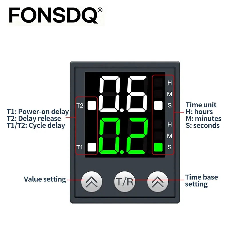 Dual Digital Timer Relay H3Y Cycle Time Control Power On Delay Timer DC12V DC24V AC220V 8Pin 14Pin with Socket Base