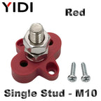 M6 M8 M10 Junction Terminal Block Stud Bus Bar Heavy Duty Battery Power Distribution DC 48V Busbar Red/Black Automotive RV Boat