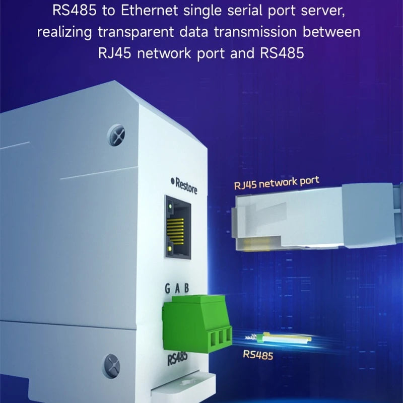 RS485 to RJ45 Ethernet Serial Sever CDEBYTE NA111 Series Standard AC/DC/POE Data Transmission Transceiver Rail Industrial