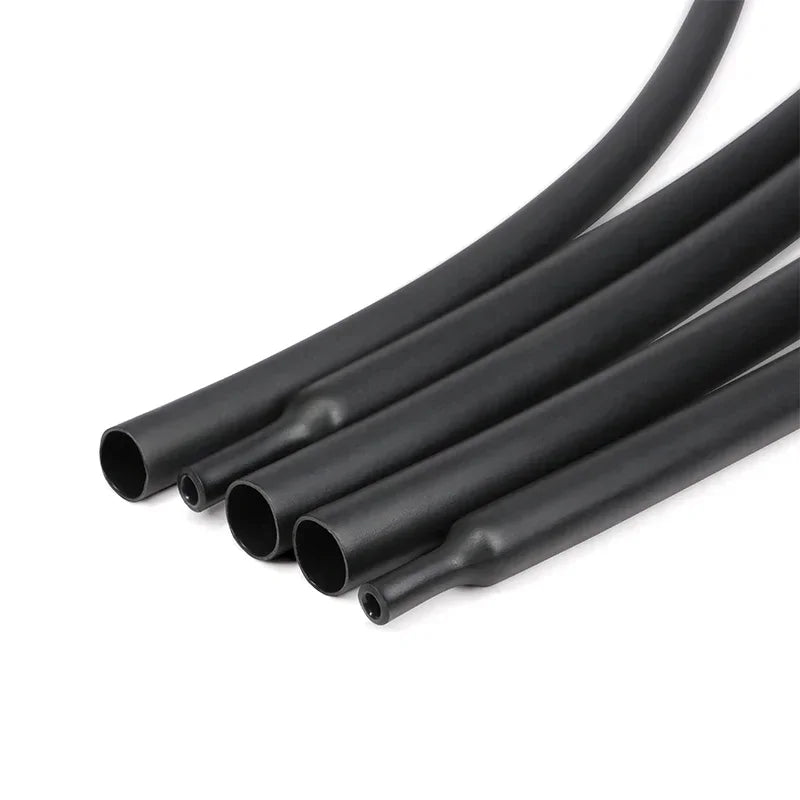 3:1 Black Dual Wall Heat Shrink Tube with Glue Dia.1.6mm - 50mm Polyolefin Insulated Wire Wrap Heat-shrinkable Sleeve For Cables