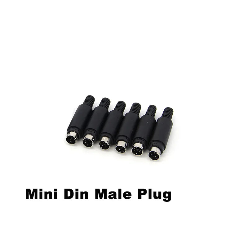 Soldering Cables Mini or DIN 3/4/5/6/7/8 Pin Male Connector S-Video Terminal Circular Plug Plastic Handle Adapter u