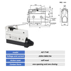 10A 250V AZ Waterproof Microswitch Travel Micro Limit Switch Small Horizontal Roller Lever AZ-7312 AZ-7311 AZ-7121 AZ-7310