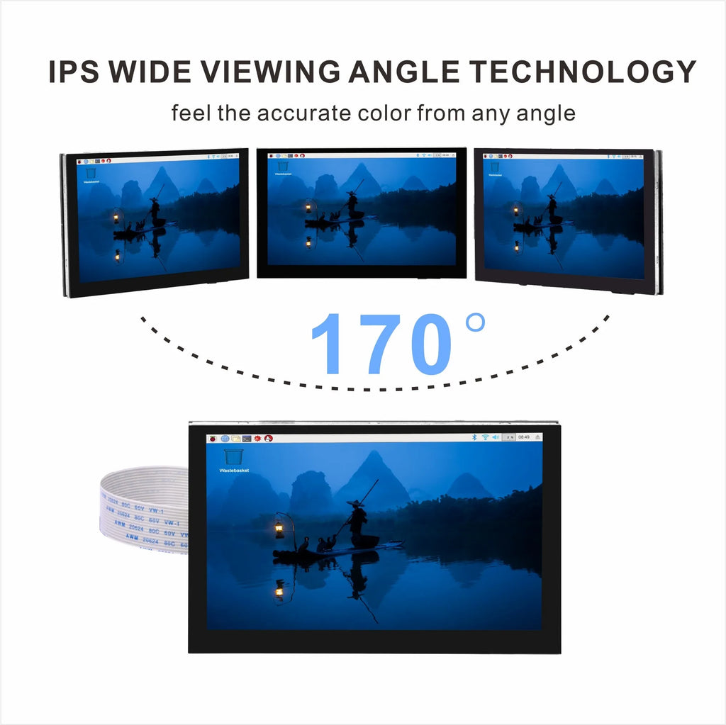 OSOYOO 5 Inch IPS Capacitive Touch Screen RPi5 DSI LCD Display Monitor 800x480 Resolution for Raspberry Pi 5 4 2 3 3B+