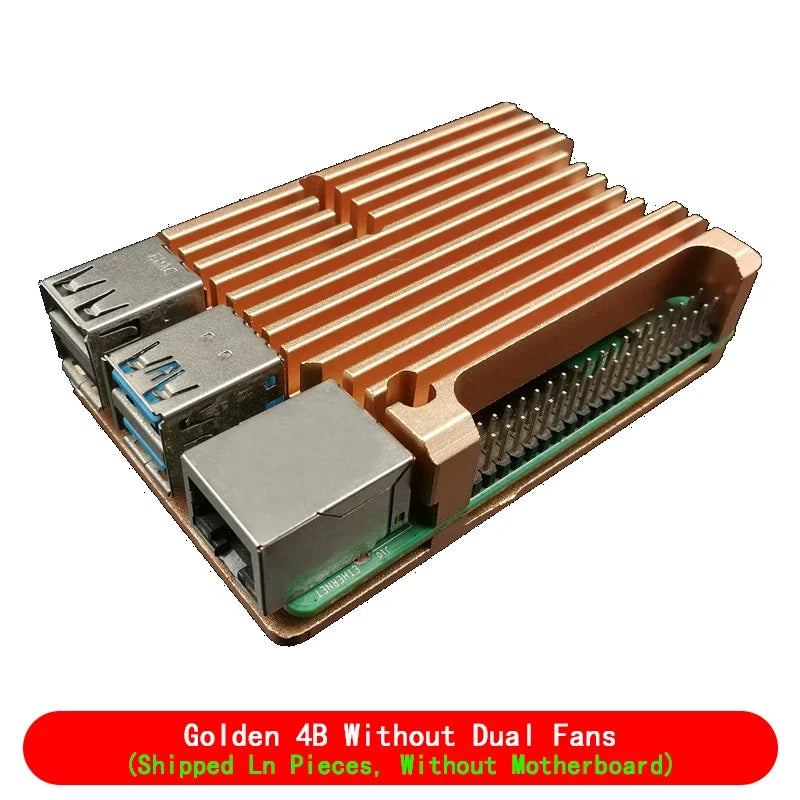 Pi 4 3 B 3B plus aluminum case with dual cooling fan metal shell enclosure for RPI Raspberry Pi 4 3 model