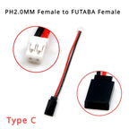 1/5/10Pcs/lot PH2.0 Male/Female to JR/FUTABA Connector Charging Adapter Cable Converter Lead for RC Hobby Battery FPV RC Models