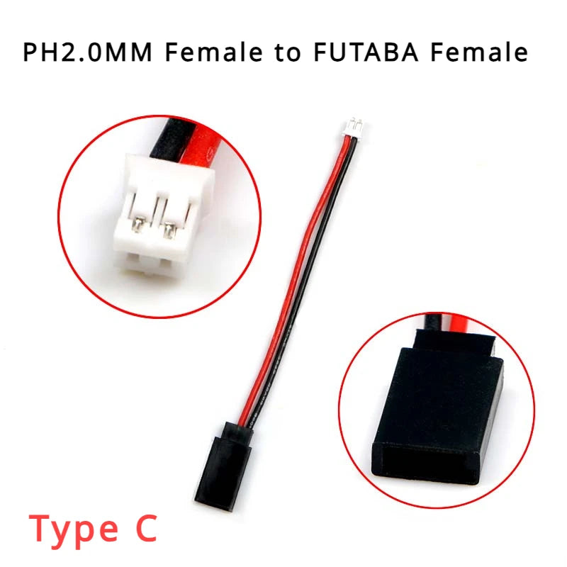 1/5/10Pcs/lot PH2.0 Male/Female to JR/FUTABA Connector Charging Adapter Cable Converter Lead for RC Hobby Battery FPV RC Models