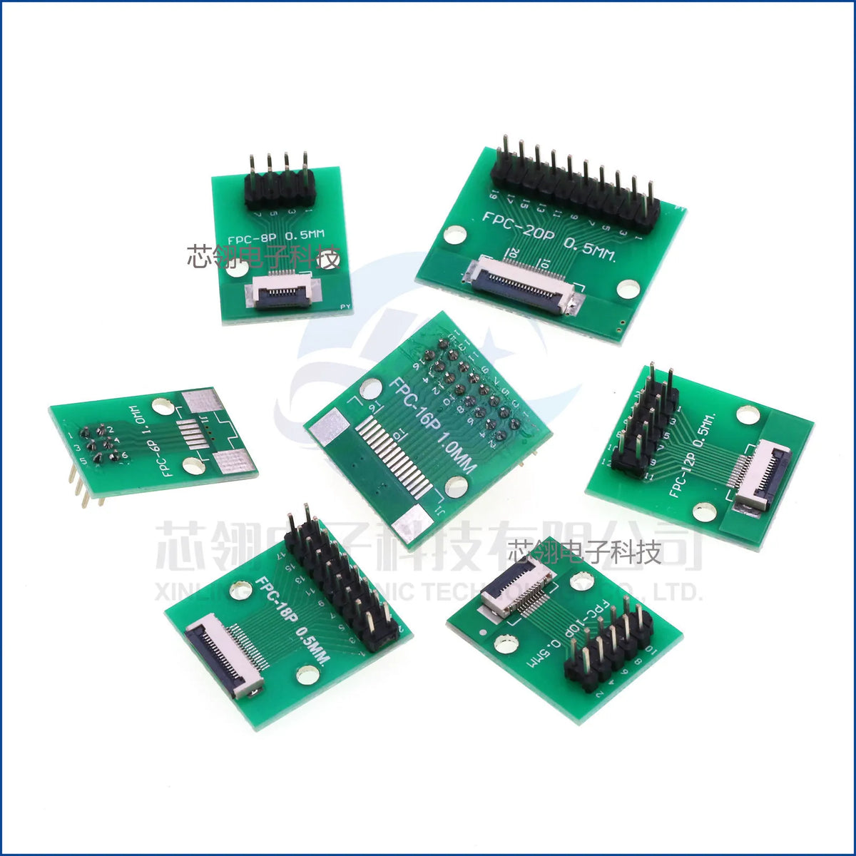 FFC/FPC Adapter Board 0.5/1.0mm To 2.54MM 4/6/12/24/40-80P 0.5mm Connector to Straight/bent 2.54 Pin Header Flex Cable Adapter