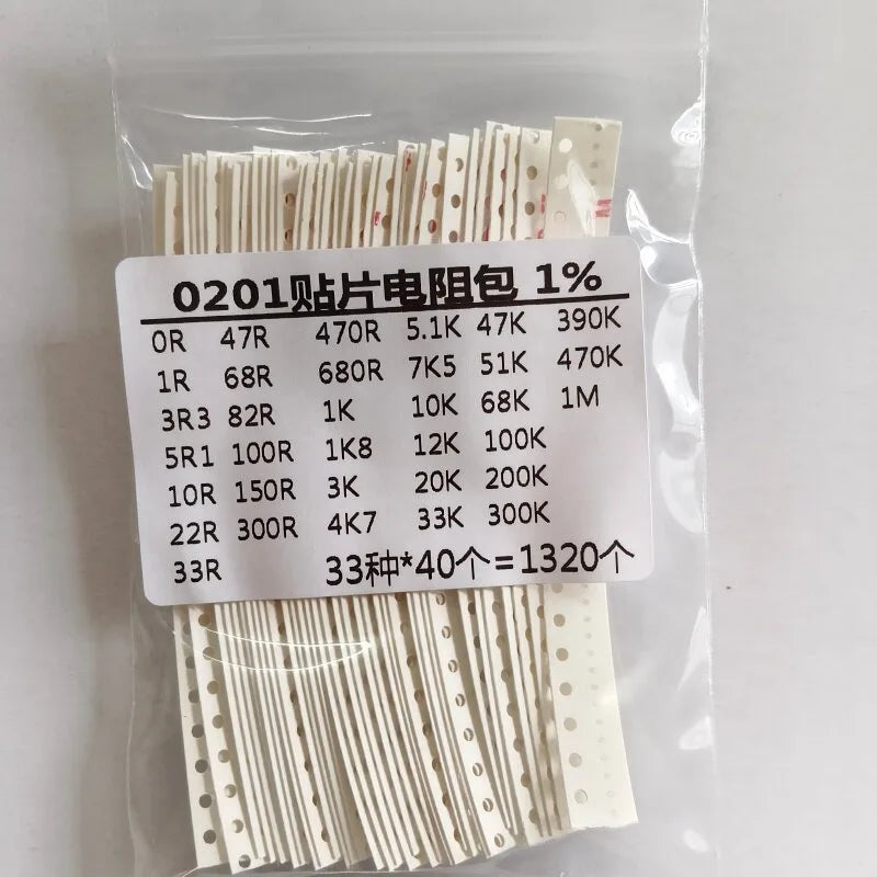 0201 0402 0603 0805 1206 1210 2512 SMD Resistor Assortment Kit, Mixed Resistors with 33 / 60 / 80 / 170 Values