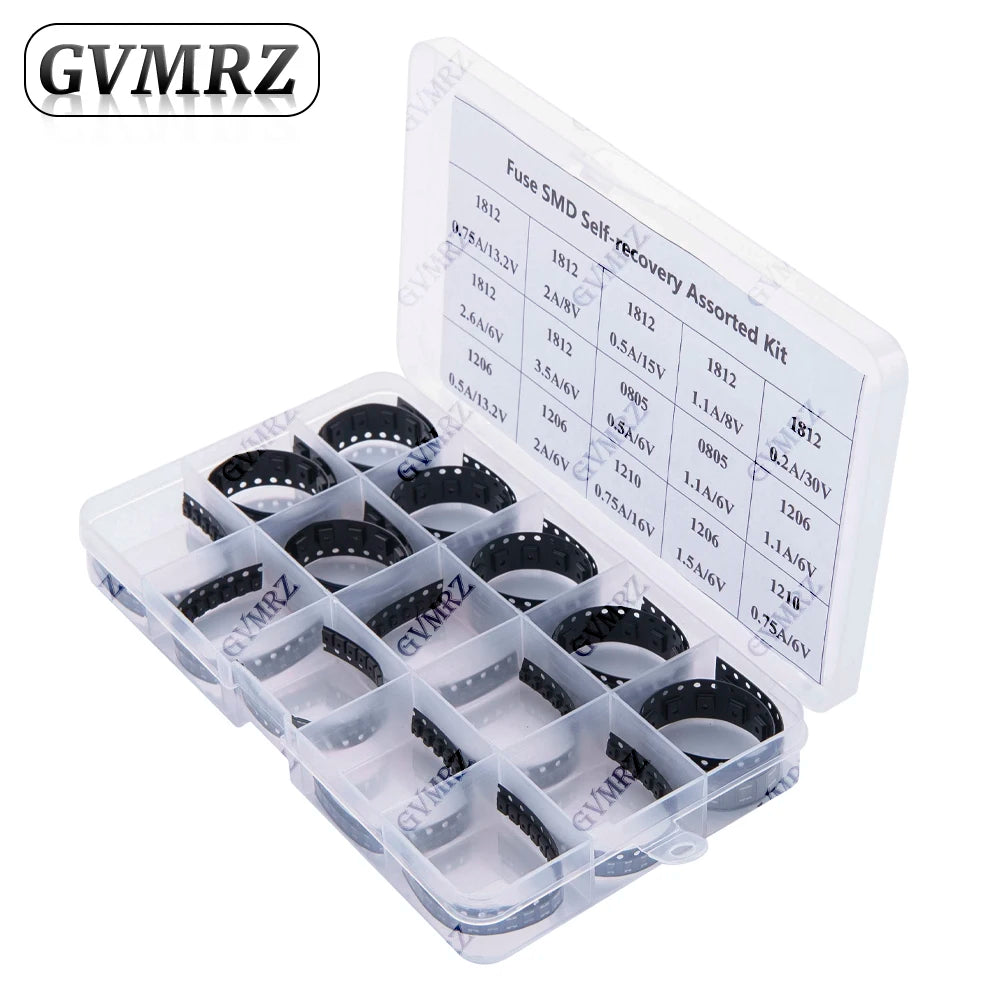300Pcs 15Values*20PCS 1206 0805 1210 1812 SMD Resettable Fuse kit 0.7A 0.5A 0.2A 2A 1.1A 2.6A 3.5A PPTC PolySwitch Self-Recovery