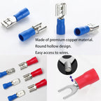 Automotive Insulated Crimp Terminals Kit, Male Female Spade Ring Fork Butt Lugs, Assorted Electrical Wire Connector Set for Car