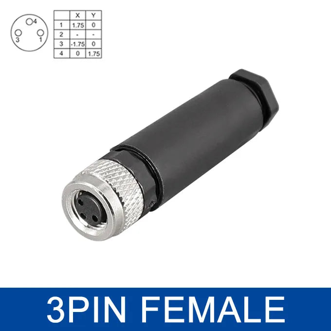 M8 Sensor Connector Screw Connection Metal A Code 3pin/4pin Non-welding 5pin 6pin 8pin Weld IP68 Straight Waterproof Connectors