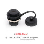 Waterproof D Type Chassis Connector,Type C Female to Female USB-C Converter Adapter Type-C Panel Mount DIY Jack with Dust Cover