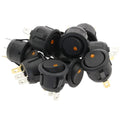 10Pcs ON/OFF 12V 220V 20mm Round Rocker Dot Switch Waterproof LED Light Luminescence Toggle Switches 3Pin
