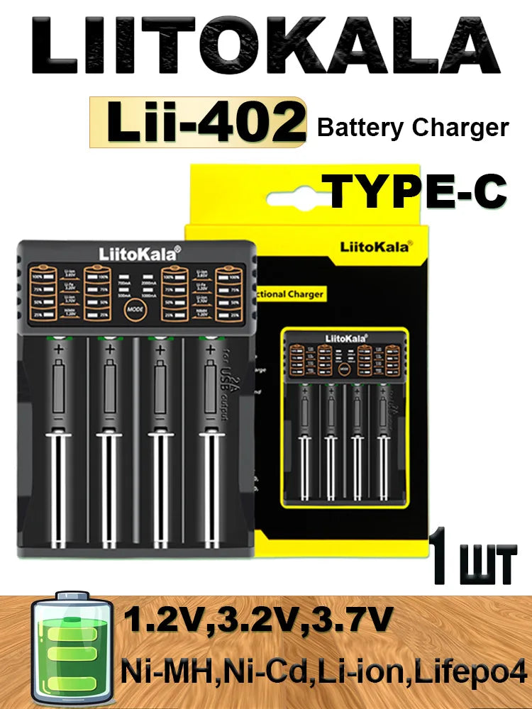 LiitoKala LCD Battery Charger for 21700 18650 26650 Smart Charger Lii-700 Lii-PD2 Lii-PD4 Lii-700