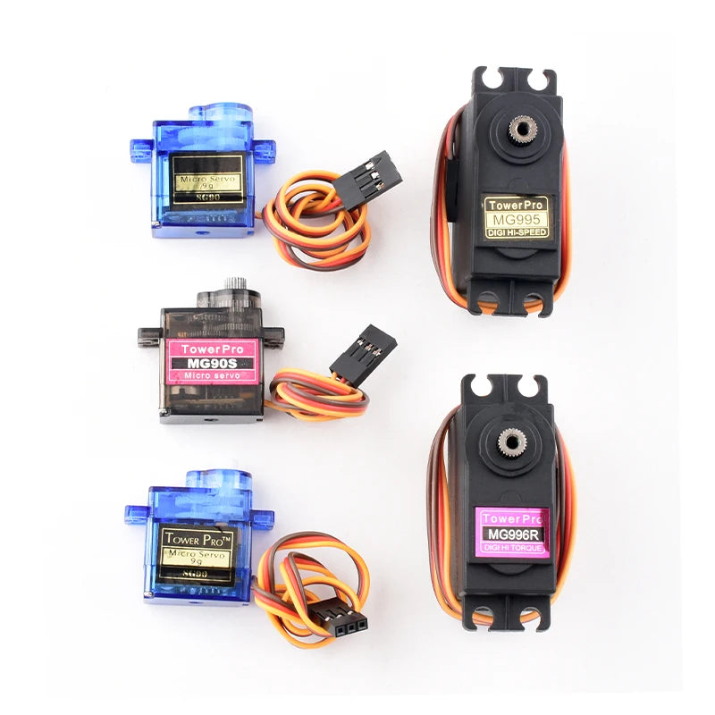 SG90 MG90S MG945 MG995 MG996 Servo Motor Suitable for Arduino UNO DIY Robot Arm Helicopter Ship Model Metal/Plastic Gears