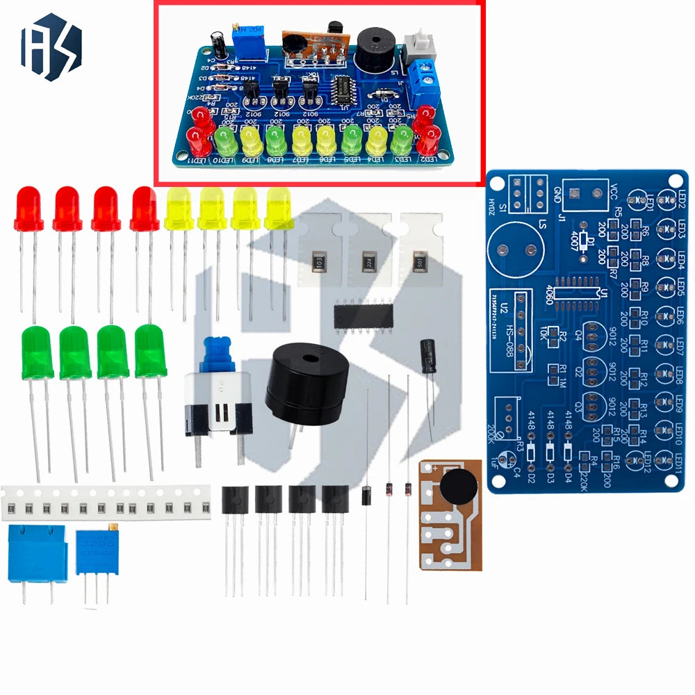 DC4.5-5V CD4060 SMT DIY Music LED Color Light Circuit Soldering Practice Module Bulk Soldering Learning Demo Kit