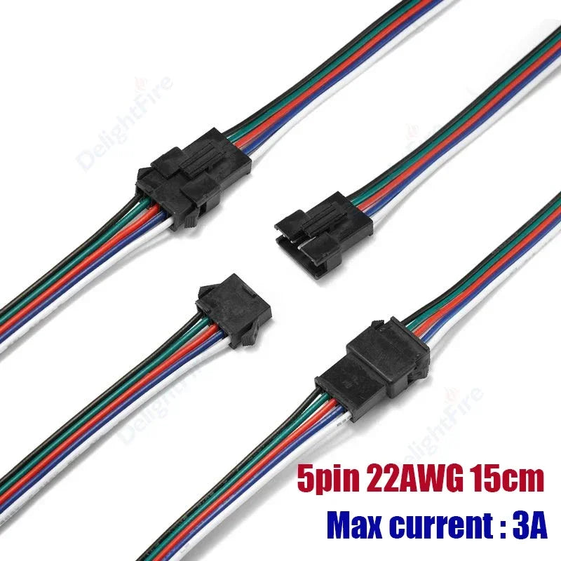 2 3 4 5 6 Pin JST SM LED Connector Cable 3A 5A Male Female Plug Wire Connector For Pixel Light WS2812 Led Strips Driver Battery