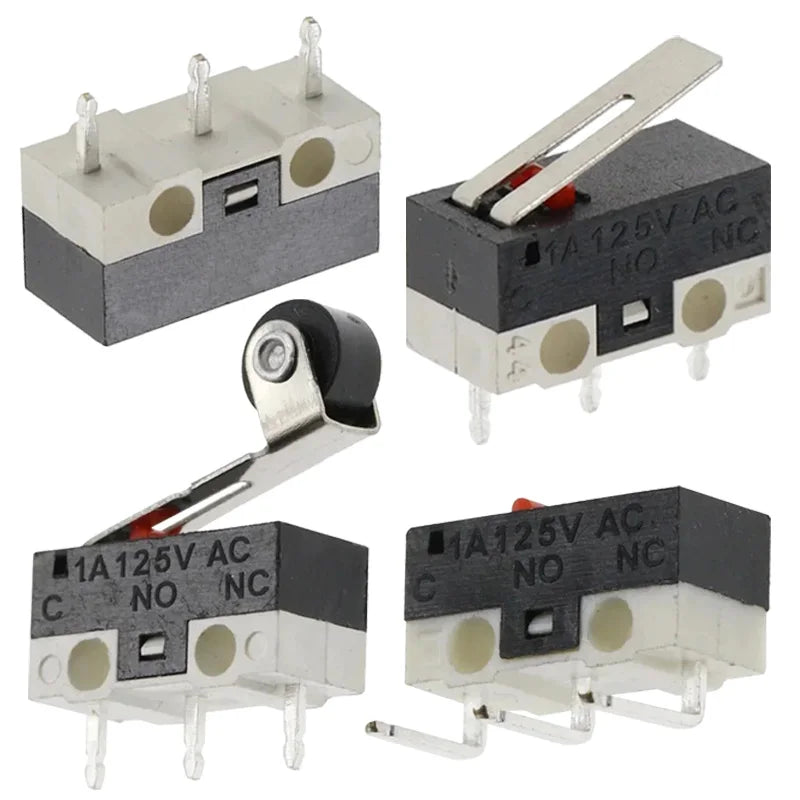 20/100/1000Pcs 3Pin Micro Limit Switch SPDT Momentary Push Button Switch 1A/125V Mouse Switch with Handle Roller