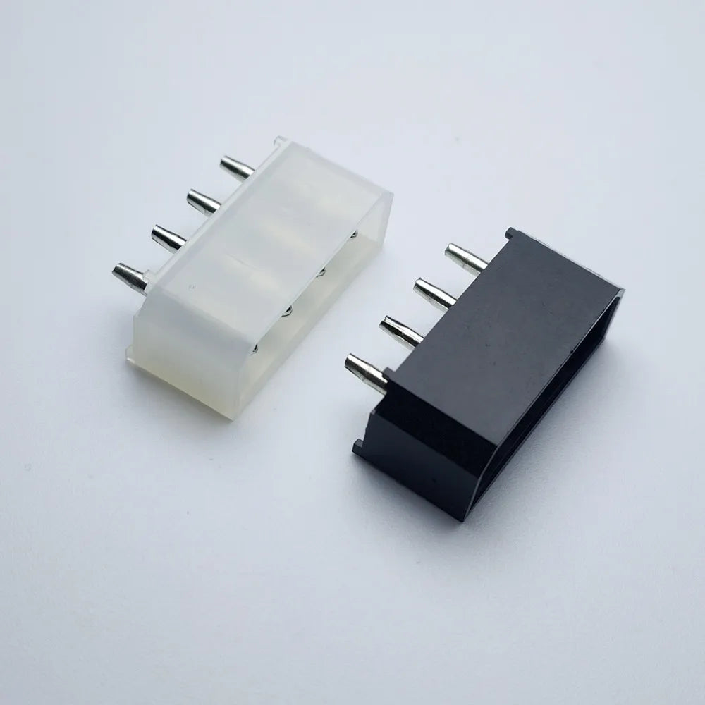 50PCS/1LOT Molex White or Black Big 4P 4D Female Socket Straight Hollow Needle for PC Computer ATX IDE Power Connector