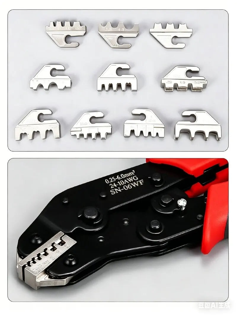 SN-58B 0.25-1.5MM² AWG24-16 Non-insulated Crimper for Dupont Jumper Wire EPS PCIE SATA PINS MOLEX JST Terminals Crimping Plier