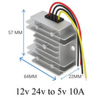 12V 24V to 5V 50A-1A Step Down Voltage Converter Voltage Reducer DC Converter Regulator 12 Volt to 5 Volt Buck Power Supply