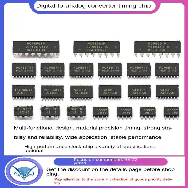 2PCS 8-Bit Analog-to-Digital/Digital-to-Analog Converter with PCF8563P PCF8591P PCF8574T Clock Timing Chip