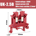 10Pcs UK 2.5 Terminal Block UK2.5B Screw Connection Connect Strip 2.5B 2.5mm² Cable Electrical Din Rail Wire Connector ZiiZ
