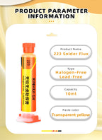 BGA Repair RMA-223 Lead-Free Halogen-Free Flux for Reflow Soldering with Low Smoke and Odor-Free Flux