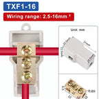 T‑Type Wire Connector ZK Terminal Splitter I-type Brass Clamp Electrical Wire Junction Box for Household Lighting Socket Wiring