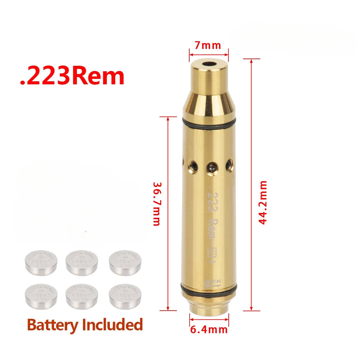 Tactical 9mm Red Dot Laser Training Bore Sight 9x19mm/380ACP/40S&W/223Rem Laser Training Bullet Dry Fire Laser Trainer Cartridge