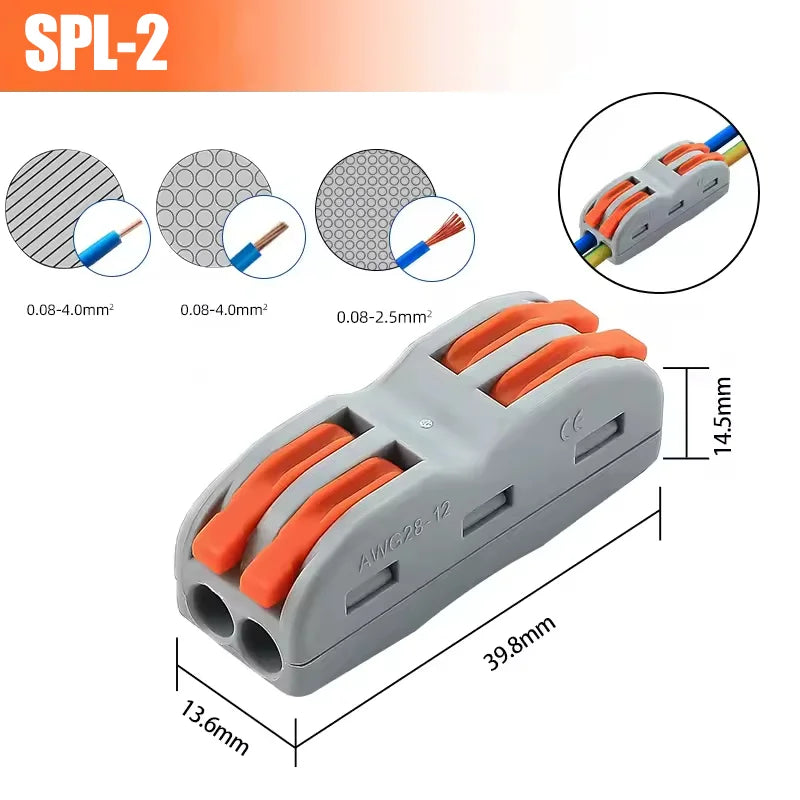 Quick Wire Connectors Multi-circuit Splicing Butt Fast Electrical Connector Universal Push-in Lever Nuts Cable Terminal Block