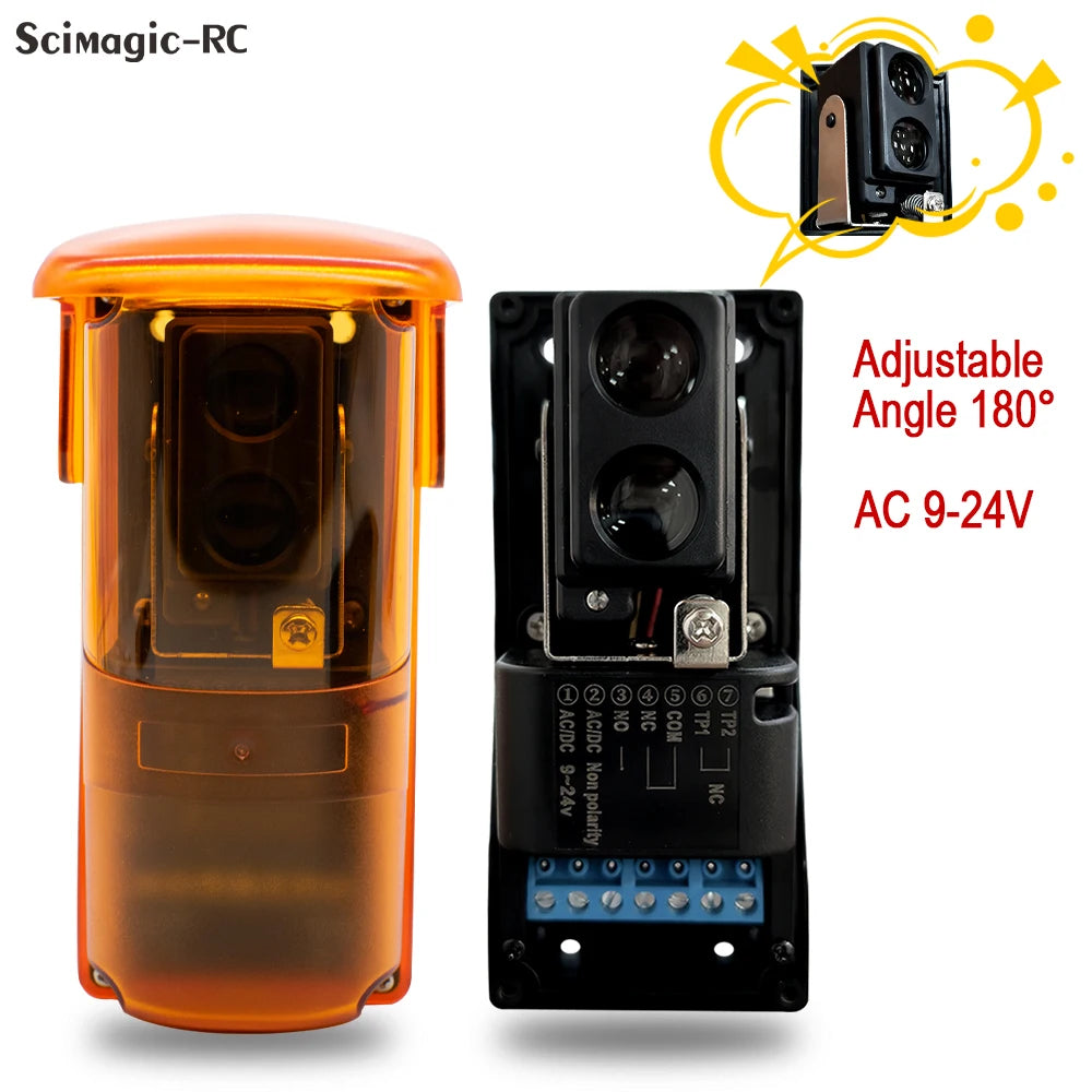 Infrared Reflector Detector Photocell Sensor For Swing Sliding Garage Gate Door Opener Safety 12-24V DC/AC 7m 12m