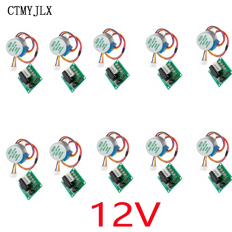 10pcs 28BYJ-48 5V 12V 4-Phase DC Gear Stepper Step Motor + Driver Board ULN2003 Wth Drive Module For Arduino DIY Electronic Kit
