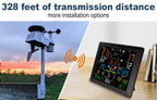 WiFi Weather Station 14-in-1 Wireless with Color Display Real-Time Sync to Weather Underground 100m Range Smart Home Sensor