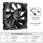 Teucer AF 14025 PC Case Cooling Fan 12V 4Pin PWM MHDB Hydraulic Bearing White 14CM Silent Fan for Computer Radiator Ventilator