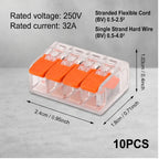 10-150PCS Universal Electrical Quick Wire Connectors 2/3/4/5 Port Plug-in Terminal Block DIY Cable Kit 28-12AWG 250V 32A