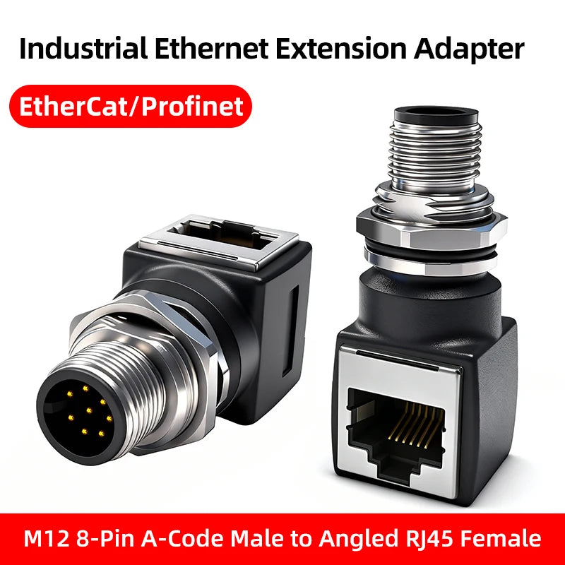 BYXGD M12 X-Code 8Pin A-Code D-Code 4Pin to RJ45 Panel Mount Adapter IP67 Waterproof Ethernet Connector Straight Angled Type