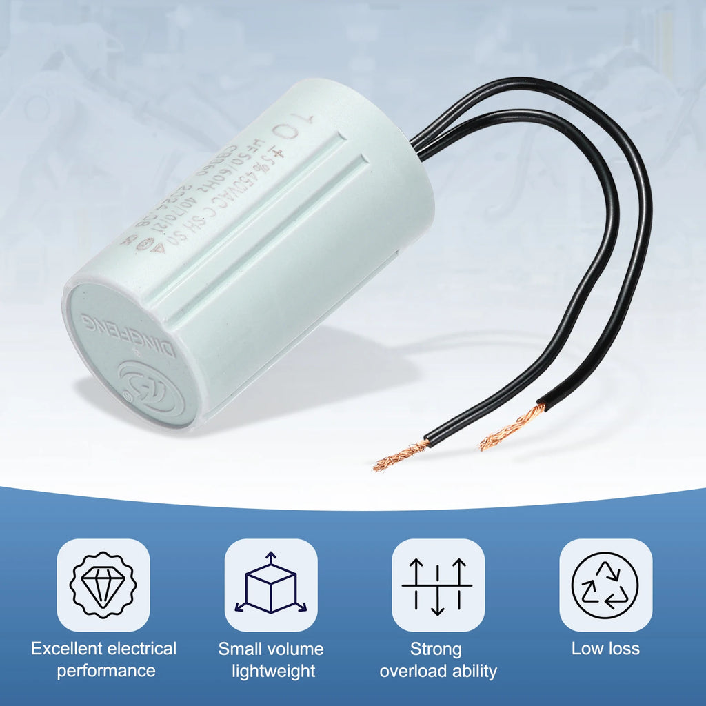 1/2/3Set CBB60 6-60uF Running Capacitors AC 450V 2 Wires 50/60Hz Cylinder for Water Pumps Washing Machines Motor Start