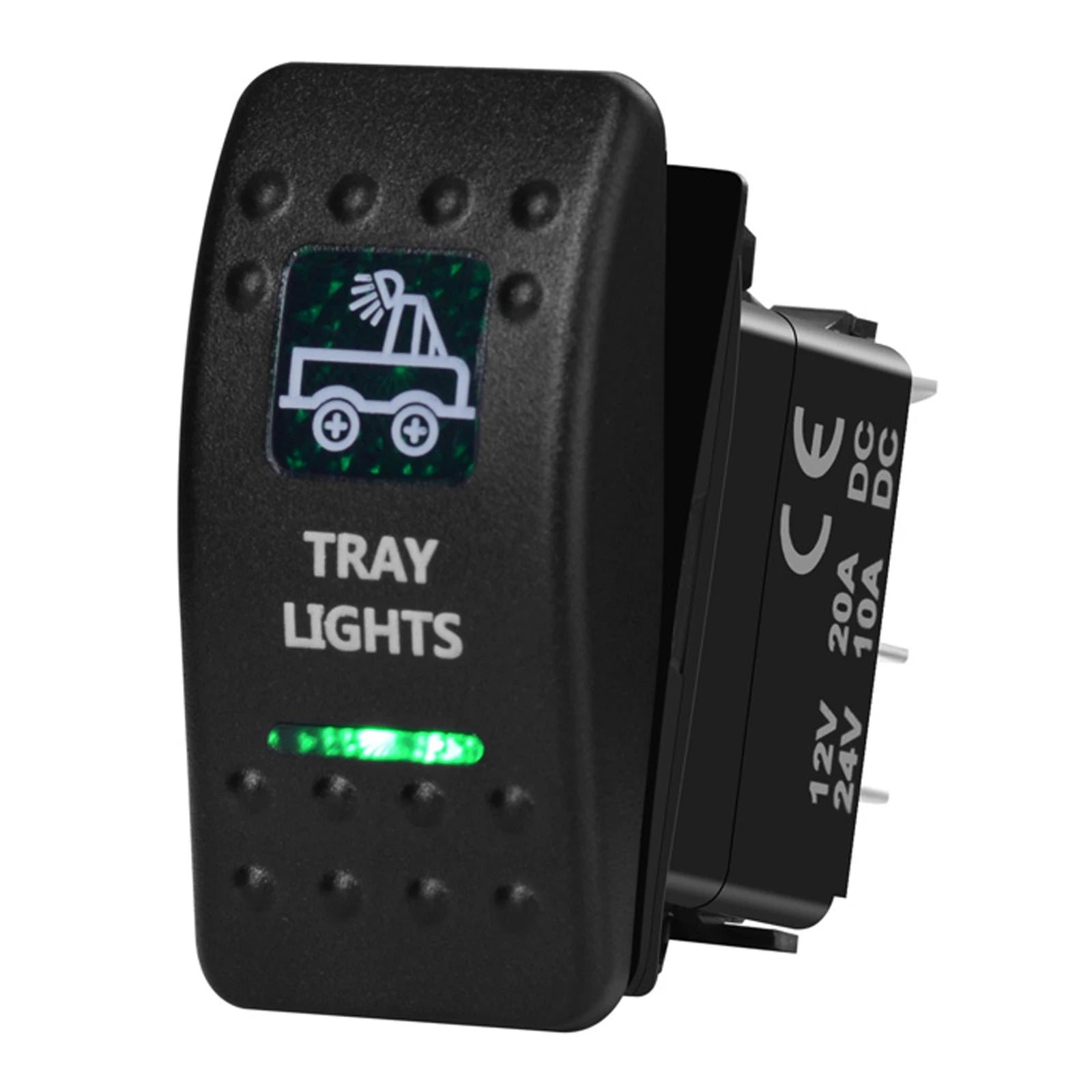 12V/24V Marine Rocker Switch Green LED SPST ON-OFF & DPDT ON-OFF-ON Momentary Toggle for 4x4 Off-Road RZR ATV ARB Carling Style