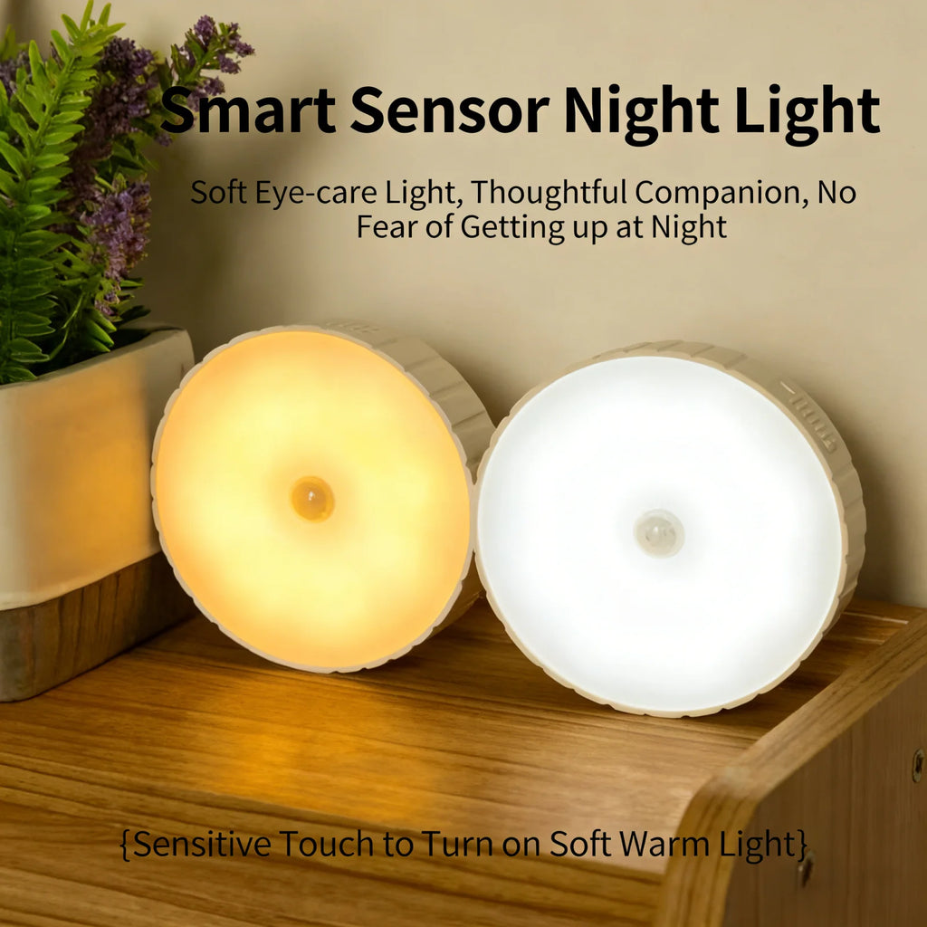 Motion Sensor LED Magnetic Night Light, 1/2 Pack Wireless Rechargeable Night Light, Auto On/Off for Bedroom, Wardrobe, Hallway