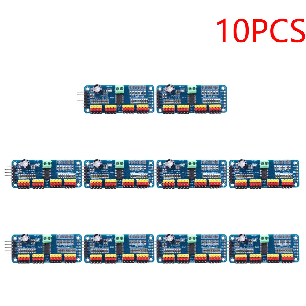 PCA9685 PWM Servo Driver Board IIC Interface 16 Channel 12-Bit PWM Servo Motor Driver Board Controller for Arduino Robot