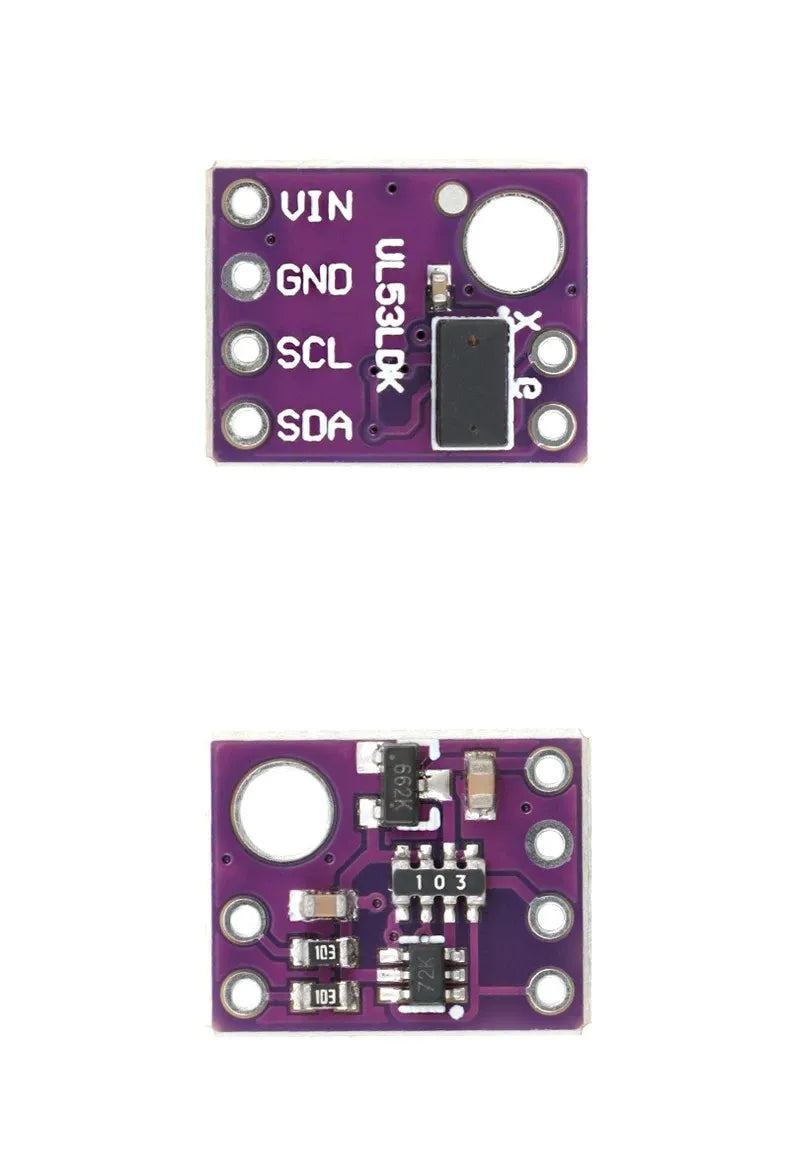 Original New 1pcs VL53L0X‑V2 TOF Laser Infrared Ranging Sensor Module Black/Purple/Blue Board Electronic Components for Arduino